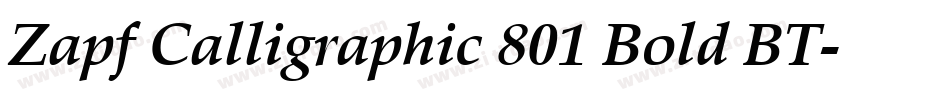 Zapf Calligraphic 801 Bold BT字体转换
